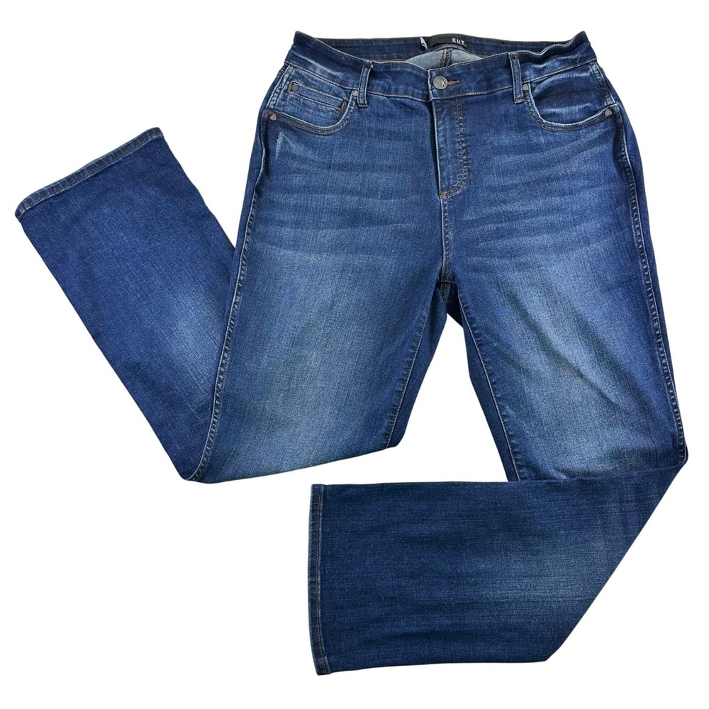 KUT from the Kloth Natalie Fab Ab Bootcut High Rise Jeans Dark Wash 14W Denim